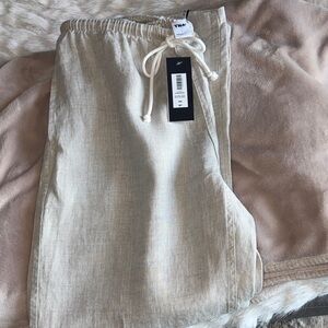 TNA Cream Linen Pants